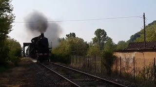 Treno vapore Milano C.le-Varallo Sesia in transito a Prato Sesia